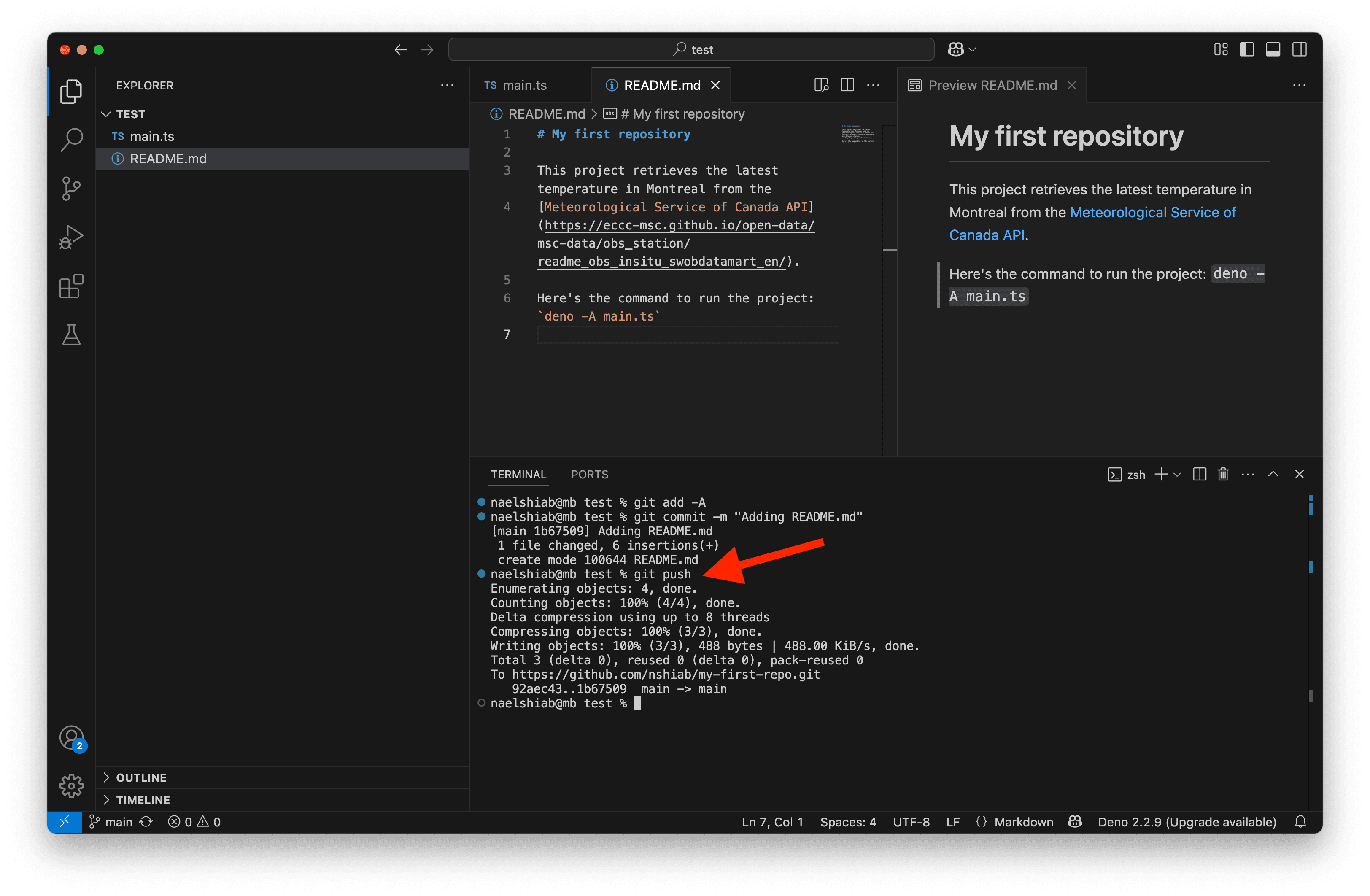 Pushing the README to GitHub.